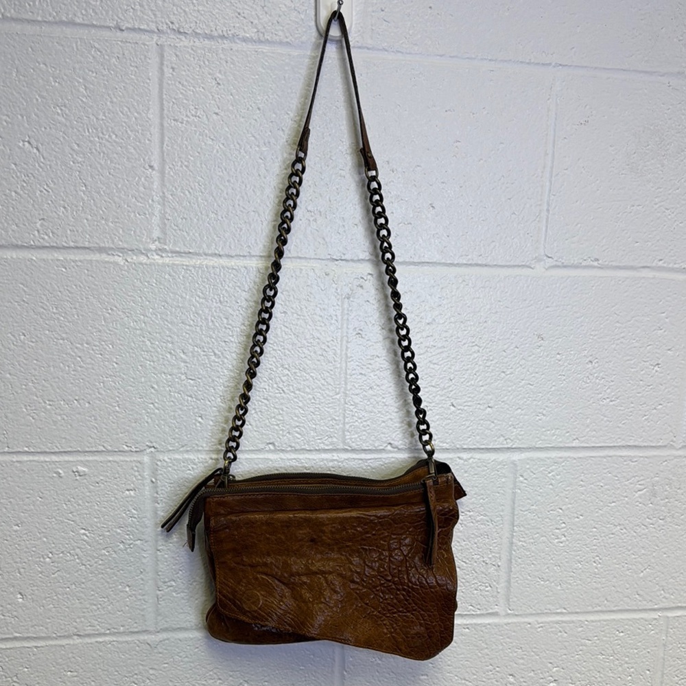 Vintage Brown Shoulder Bag with Chain Strap